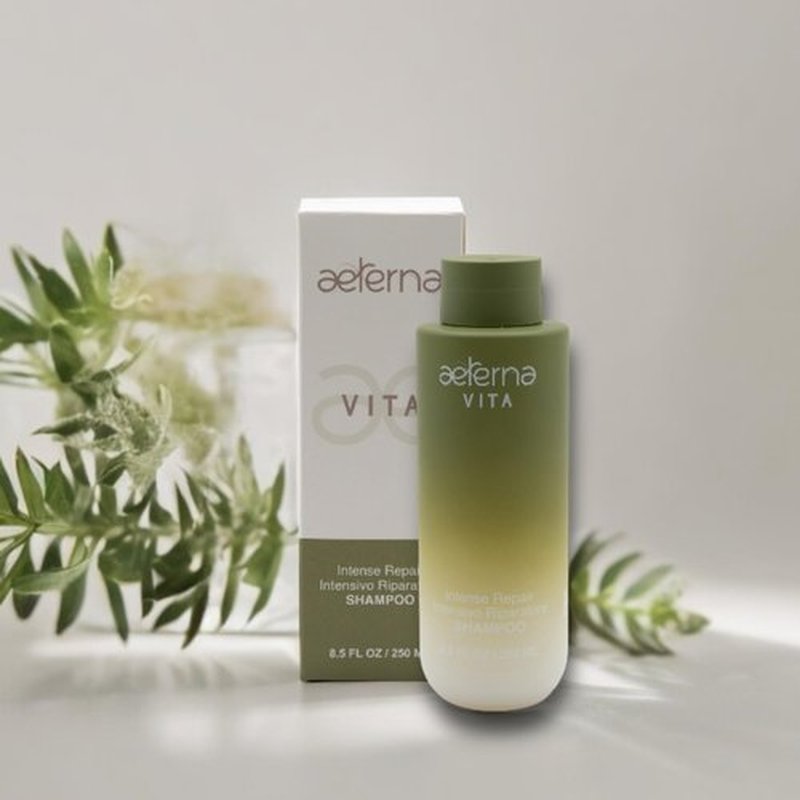 Aeterna VITA Intense Repair Keratin Shampoo for Dry Damaged Hair | Thyme, Ginseng Root Extract | Color-Safe - 250 ml