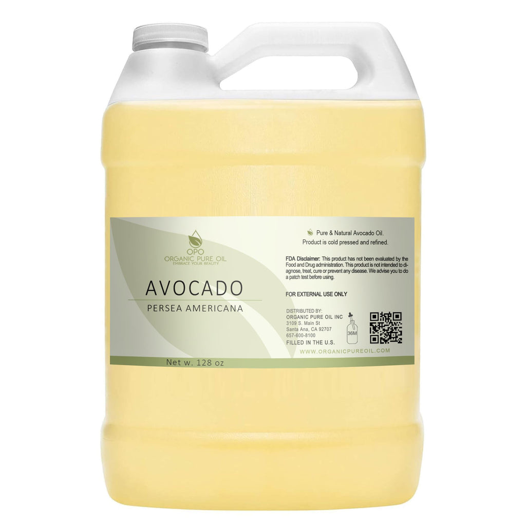 Avocado Oil - Pure, Refined, Filtered, Non-GMO, Vegan, Fair Trade, Unscented, Bulk Carrier - 128 oz / 1 Gallon - for Skin, Hair, Nails, Body & More - Hydrating, Nourishing, Moisturizing