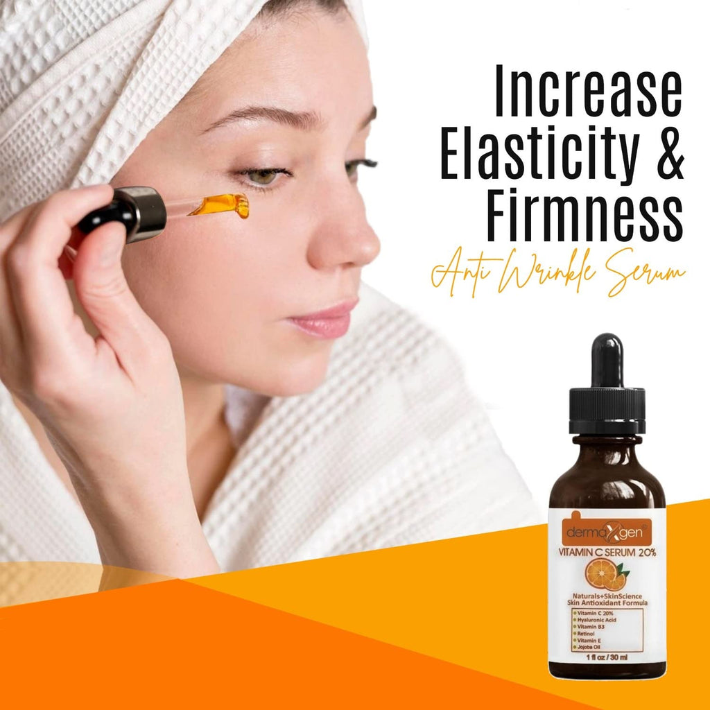 DERMAXGEN Organic 20% Vitamin C Serum for Face (01 Fl oz)
