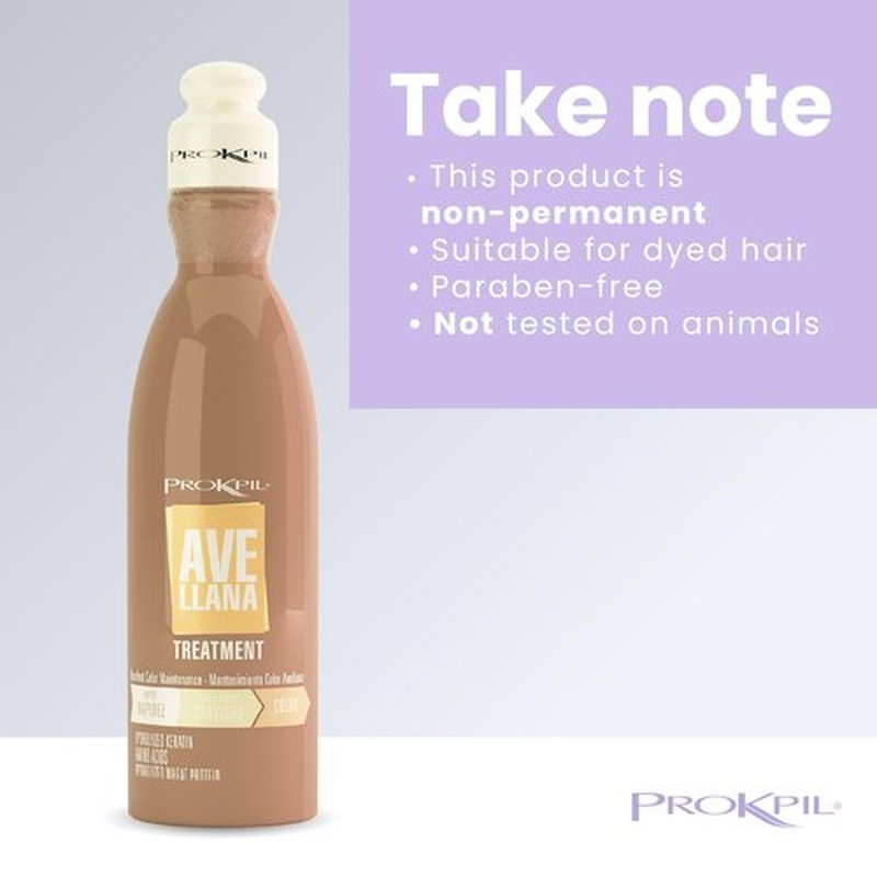 Prokpil Hazelnut Treatment Hair Care Color Maintenance Nuance Avellana | Matizador Avellana Tratamiento de Mantenimiento Matizante (Regular Size 10.1oz-300ml)