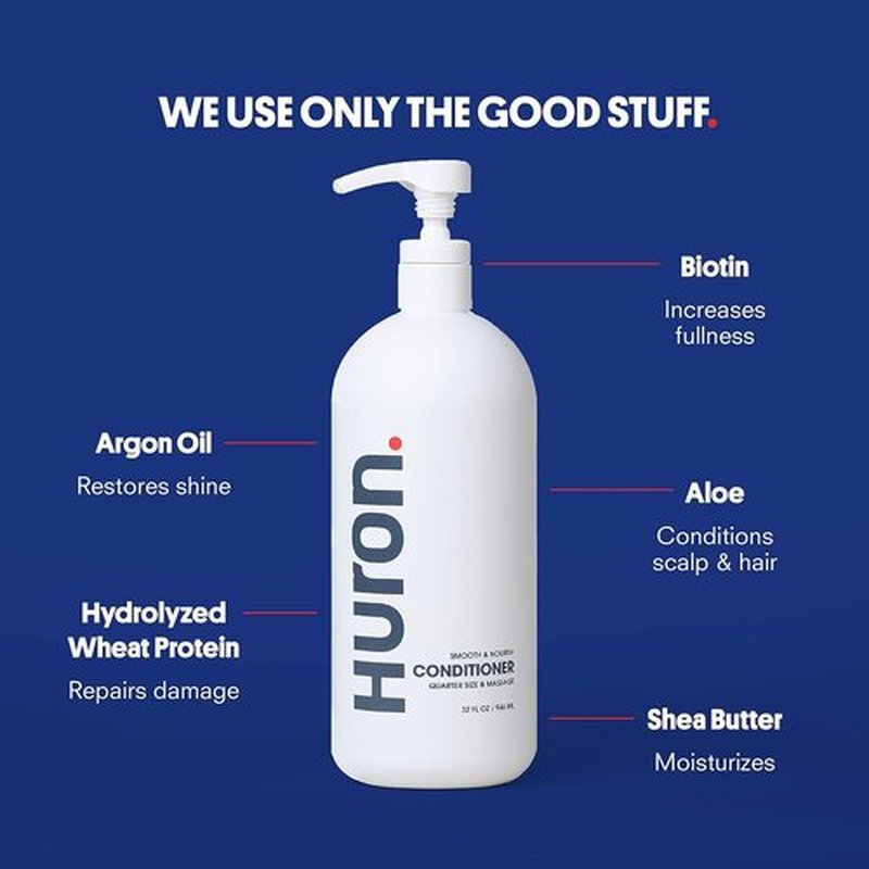 Huron Shower Kit - Hydrating Shampoo, Conditioner & Body Wash | Citrus & Eucalyptus Scent, 30.3 fl oz (Pack of 3)