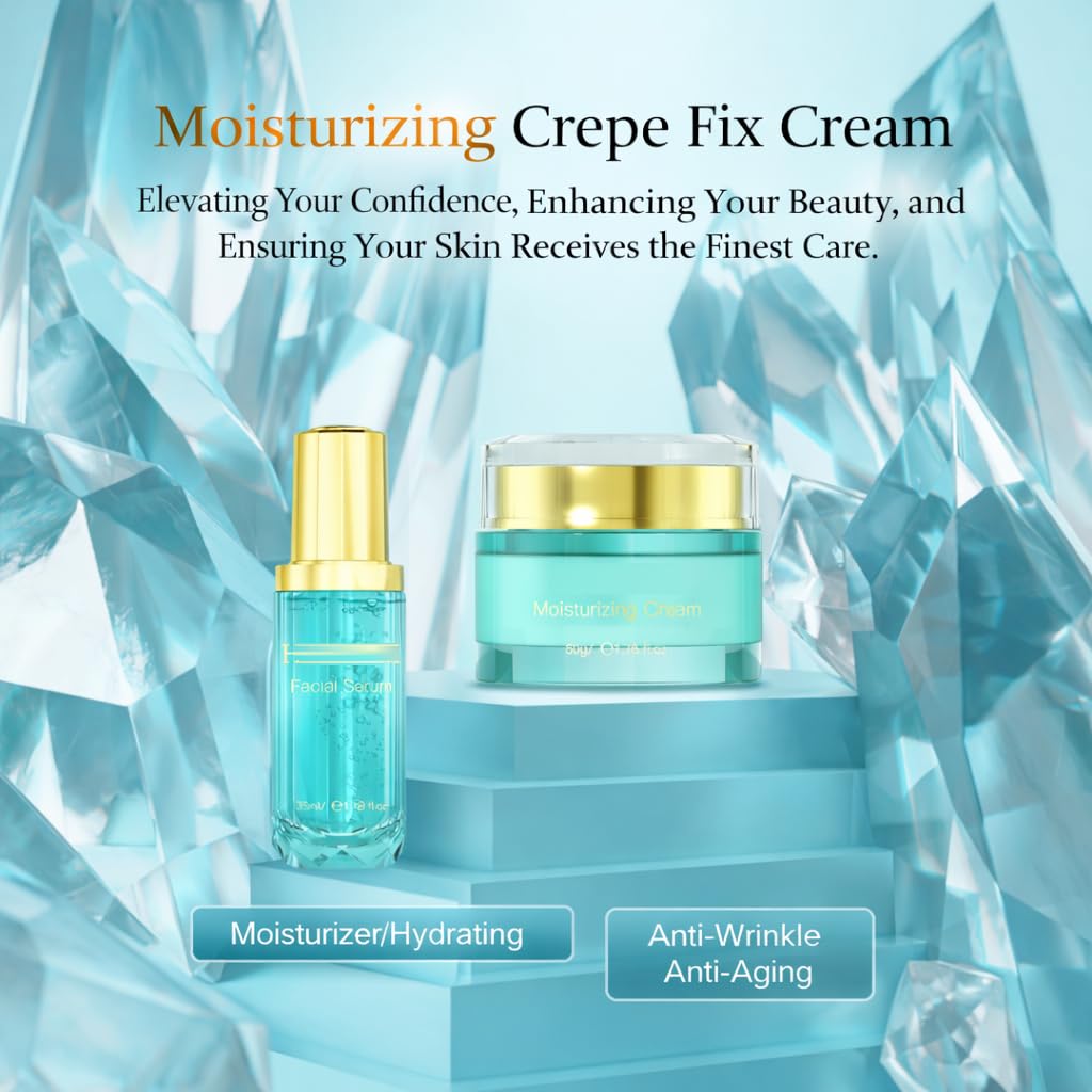 ZZILME Moisturizing Crepe Fix Cream - Tightens and Firms Face, Neck & Body, Anti Wrinkles for Crepey and Sagging Skin,Non-Greasy Formula with Hyaluronic Acid & Collagen - 1.75 oz
