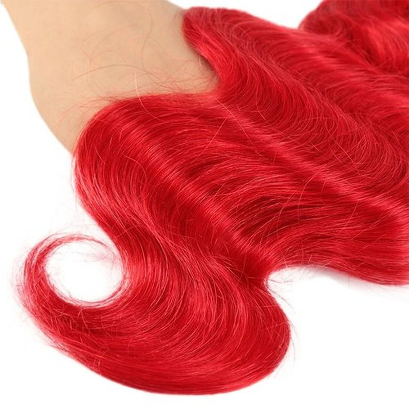 Red Bundles Human Hair Body Wave Bundles 30 30 30 Inch 3 Bundle Unprocessed Brazilian Virgin Hair Red Body Wave Human Hair Extensions 50 Gram Per Bundle