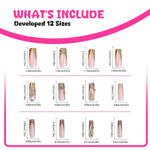 Leopard Brown Press on Nails Long Gold Fake Nails Glossy Bow Cheetah Glue on Nails Heart Coffin Acrylic Nails Spear Zebra False Nails Dollar Money Stick on Nails Rhinestones French Tip Nails for Women