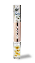 Blossom Lip Gloss & Roll On Perfume for Women, Glam Squad Double Sided Gift Set, Infused with Real Flowers, Bachelorette Gift, Made in USA 0.2oz, Raspberry/Coconut Nectar