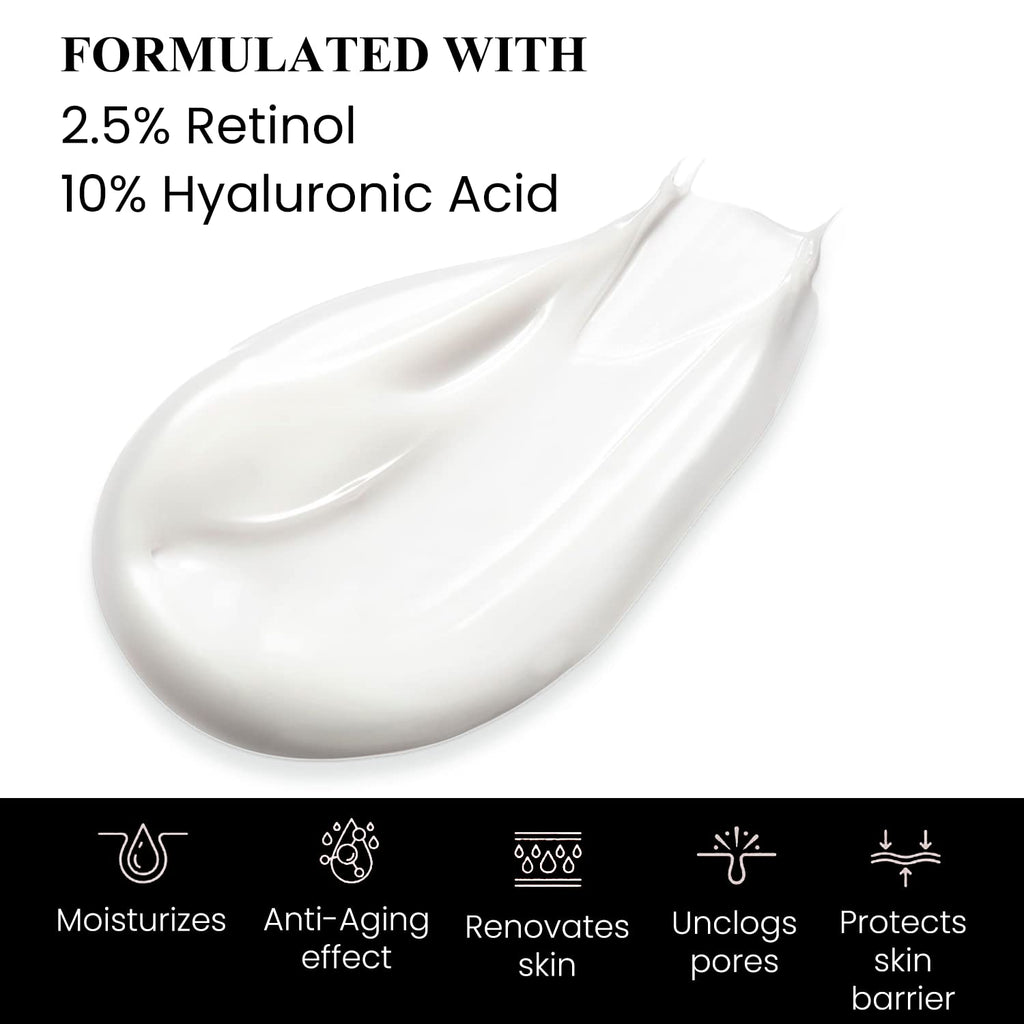 Kleem Retinol Cream for Face (2 Pack) – Anti Aging Moisturizer with Hyaluronic Acid, Vitamin E & Panthenol – Night Cream for Wrinkles, Fine Lines & Uneven Skin Tone – 1.7 Fl Oz Each