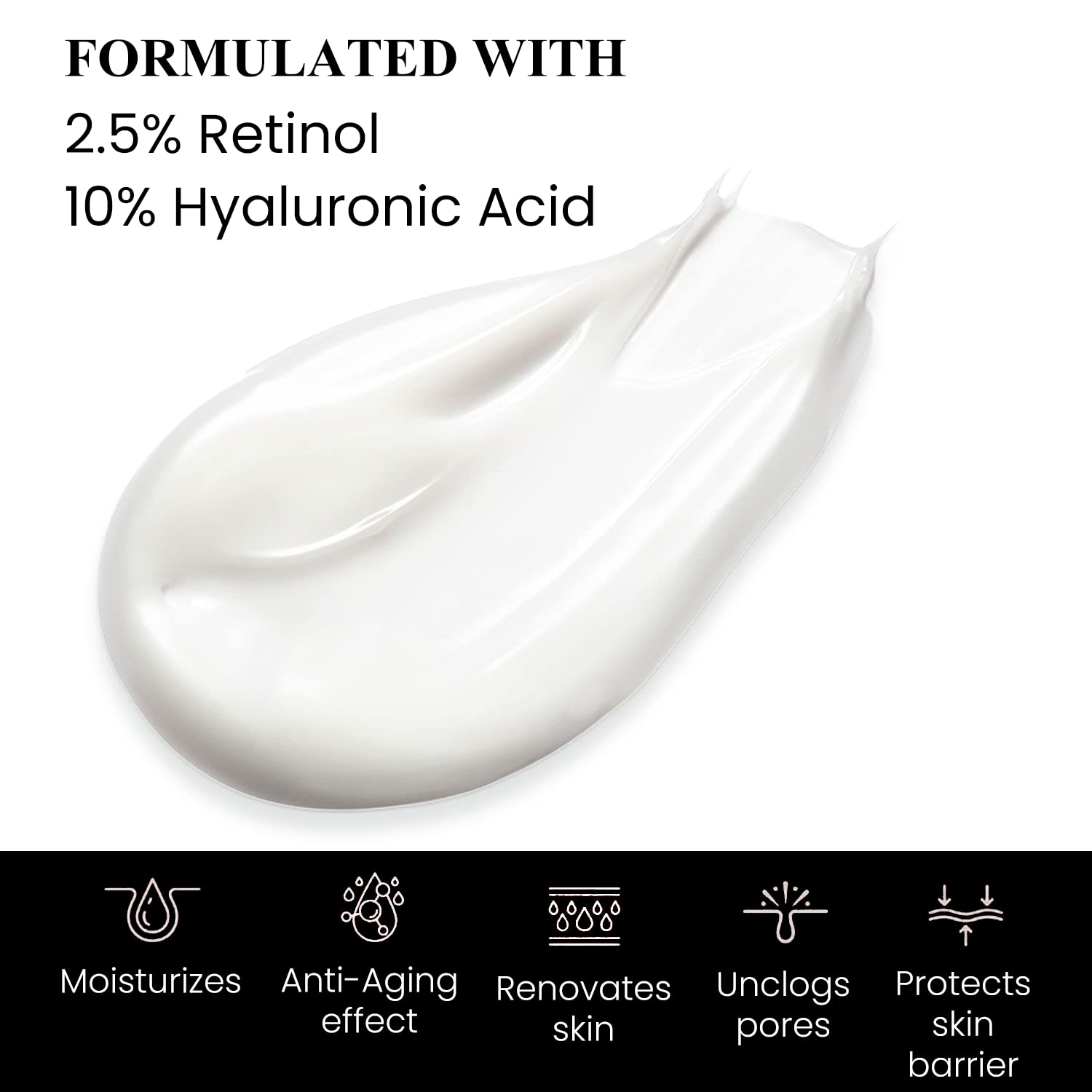 Kleem Retinol Cream for Face (2 Pack) – Anti Aging Moisturizer with Hyaluronic Acid, Vitamin E & Panthenol – Night Cream for Wrinkles, Fine Lines & Uneven Skin Tone – 1.7 Fl Oz Each