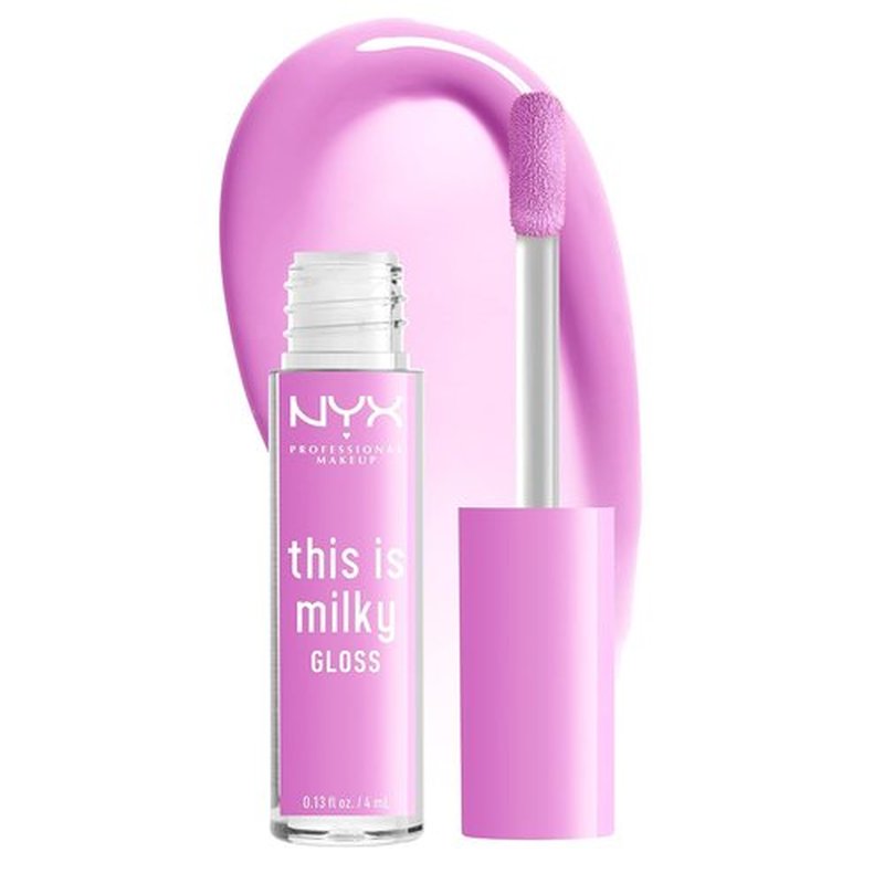 NYX Professional Makeup Milky Gloss - Vegan Lip Gloss for 12-Hour Hydration | Lilac Splash (Sheer Baby Purple)