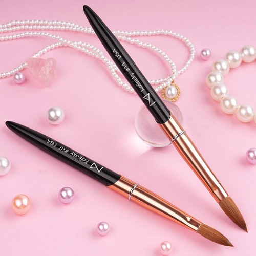 M – Regal 100% Kolinsky Acrylic Nail Brush | Professional Acrylic Nail Sculpting & Application Brush | Premium Nail Art Tool for Nail Technicians & Artists (#10)