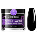 Rosalind Black Acrylic Nail Powder 50g/1.76oz - Crystal Polymer Black Nail Powder for Acrylic Extension, No Lamp Needed