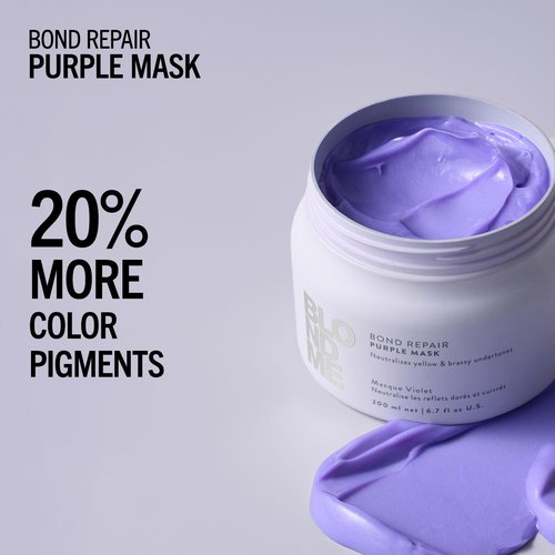 BlondMe Bond Repair Purple Mask for Blonde Hair | Neutralizes Yellow & Brassy Tones | Maintain, Refresh, & Enrich | For Moisturized, Healthy-Looking Cool-Toned Blondes