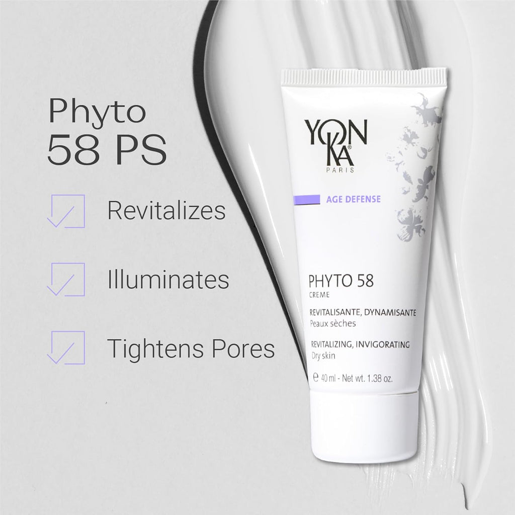 Yonka Phyto 58 PS Night Cream - Anti-Aging Vitamin E Face Moisturizer for Dry Skin | 1.73 oz