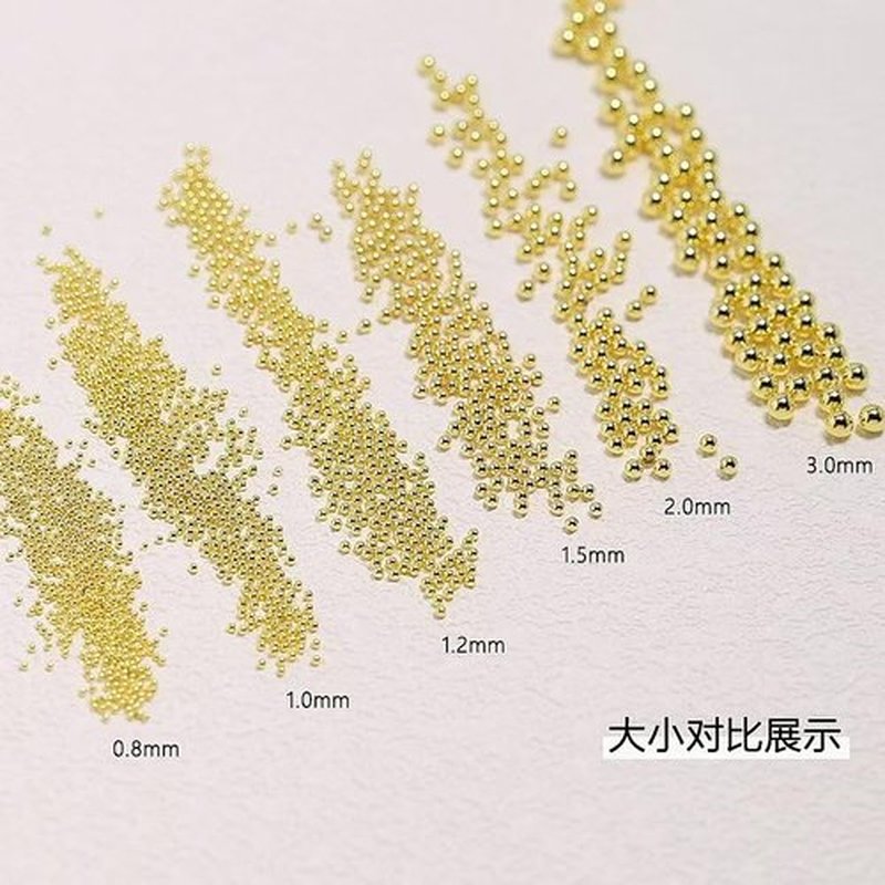 Chunmeng 3D Metal Caviar Nail Beads, Black Gold Mini Ball Decorations for Acrylic/Gel Nails - DIY Manicure Kit for Women
