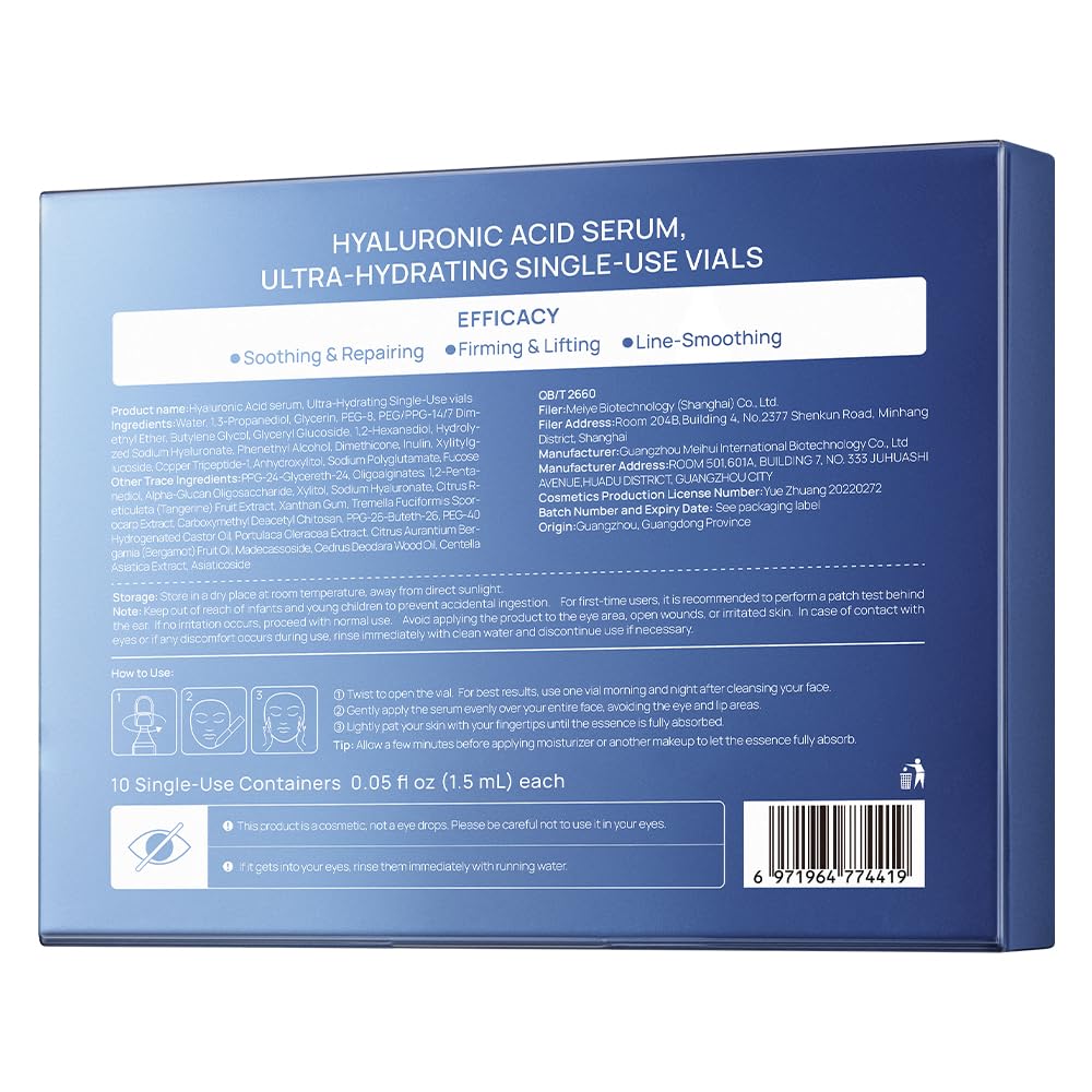 Hyaluronic Acid Serum - Anti-Aging Face Serum Reyouth & Blue Copper Peptide Hyaluronic Acid - Moisturizing, Soothing & Firming for 25+ Fragile Skin