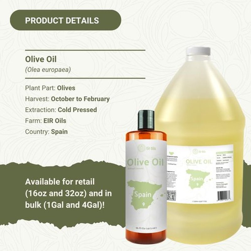 Nature Packaged Olive Oil - 100% Pure Cold Pressed Natural Olive Oil (Aceite de Oliva) for Essential Oils Dilution, Massage & Skincare - Premium Grade (16oz)