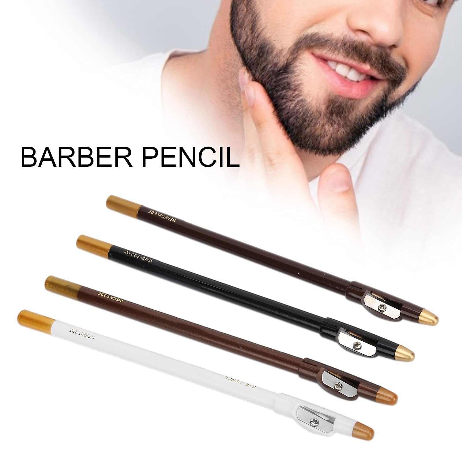 Fayelume 4PCS Barber Pencil, Beard Pencil, Beard Pen Suitable for Trimming the Contour of the Beard and Outlining the Hairline