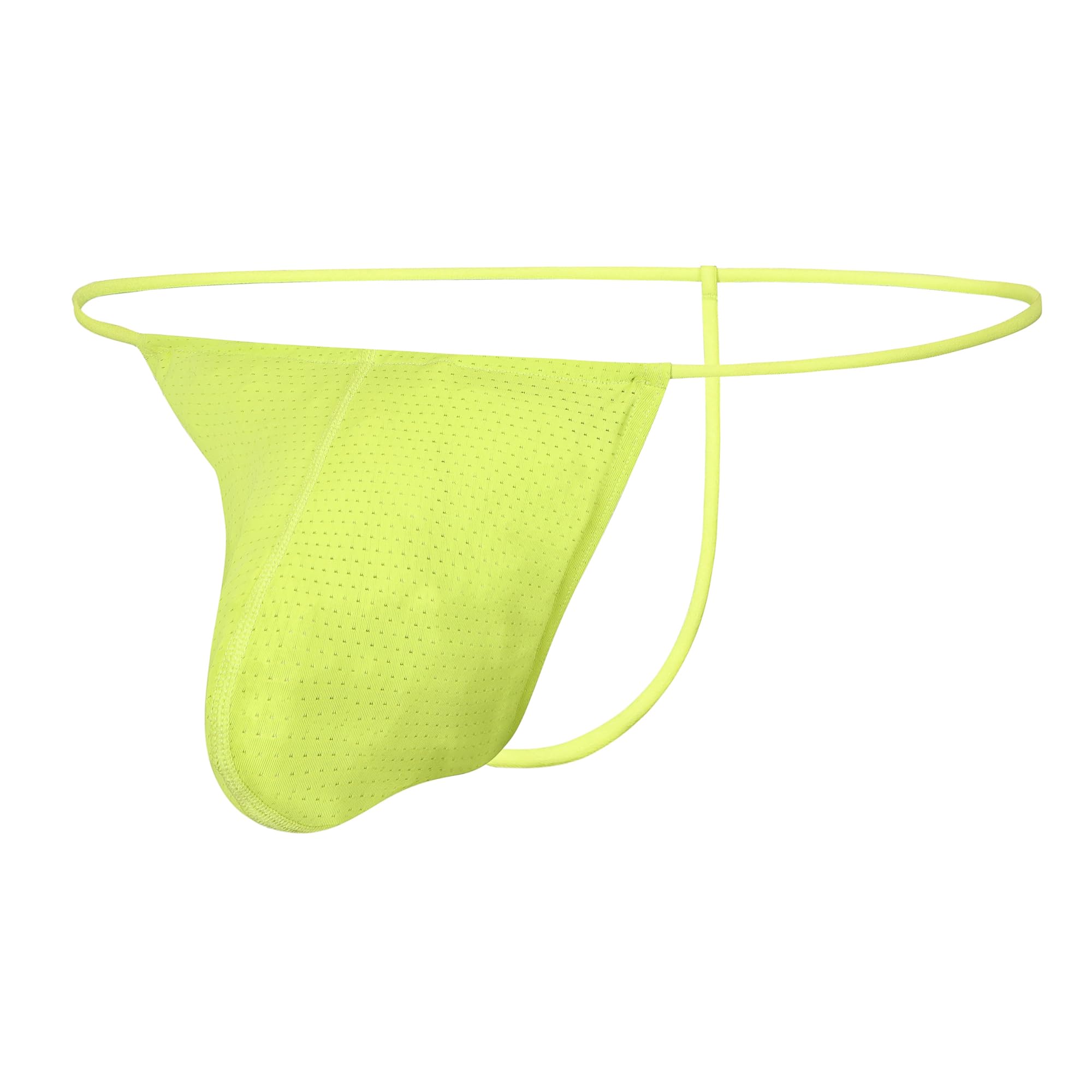 XYMAO Men's G String Thong for Man, Adjustable Bulge Pouch Male Thongs, Soft Breathable & Comfort Fit T Back Yellow