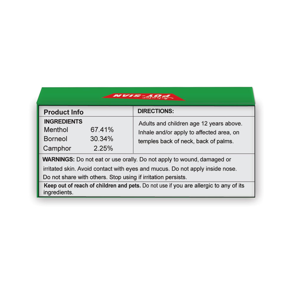 POY-SIAN Thai Pim-Saen Cotton Nasal Inhaler 8 ml (Pack of 3)