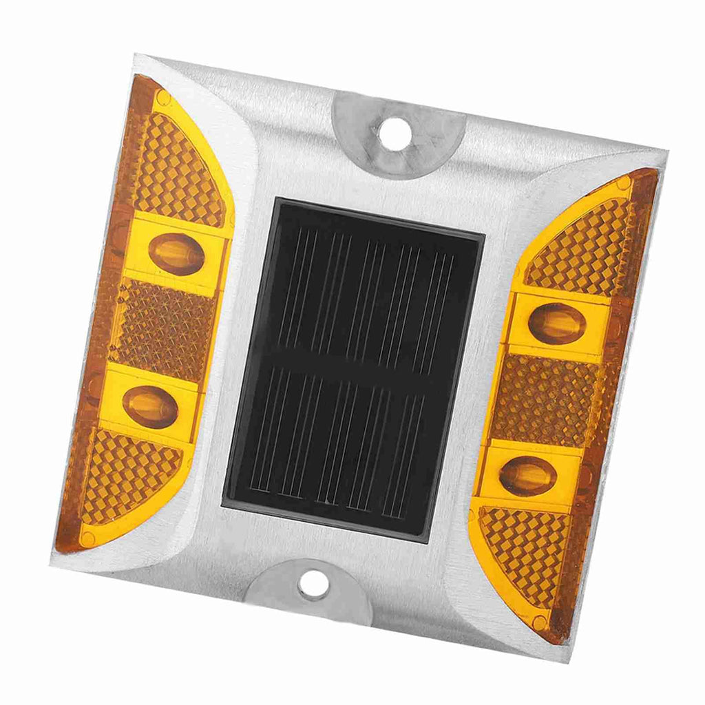 Dioche 2-Sided Reflector Road Pavement Marker, Road Emergency Aluminum Reflector with LED Flashing Security Accessories
