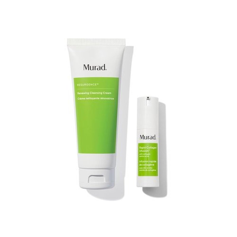 Murad Renewing Cleansing Cream & Rapid Collagen Infusion Set - Anti-Aging Duo for Firm, Plump Skin