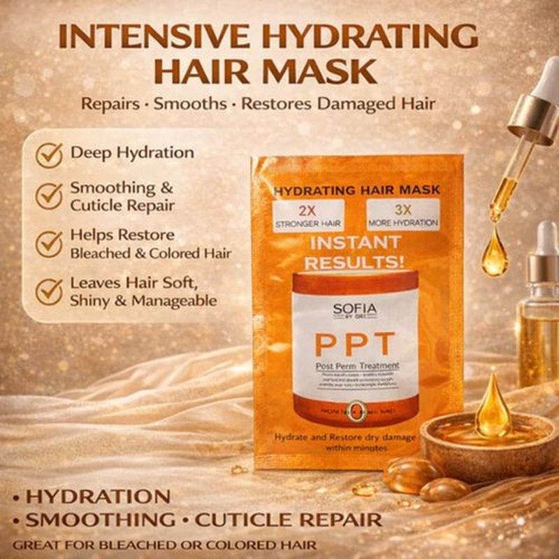 Hair Mask bundle with Moist Repair Tsubaki Shampoo and Conditioner Refill Set - Camellia Oil - Moisturizes, Protects Dry Damaged Hair, 300ml+300g