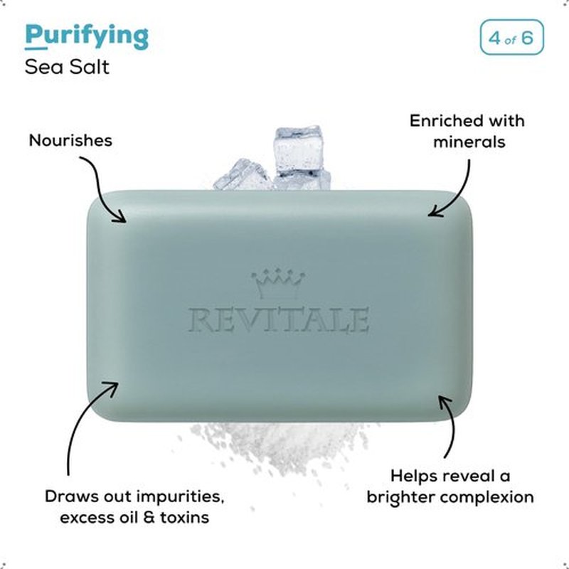 REVITALE Natural Cleansing Soap Bars Set – 6 x 100g – Daily Hand, Face & Body Wash, Shower Soap & Skincare Gift Set