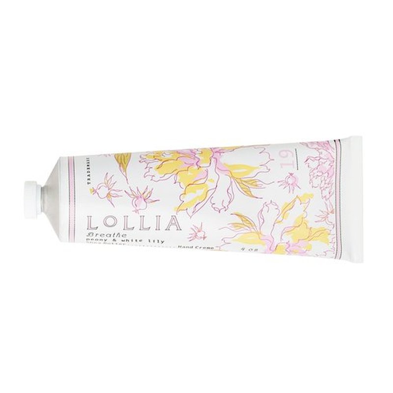 Lollia Hand Cream - Peony & White Lily Scented Moisturizing Lotion | 4 oz Quick-Absorbing Formula