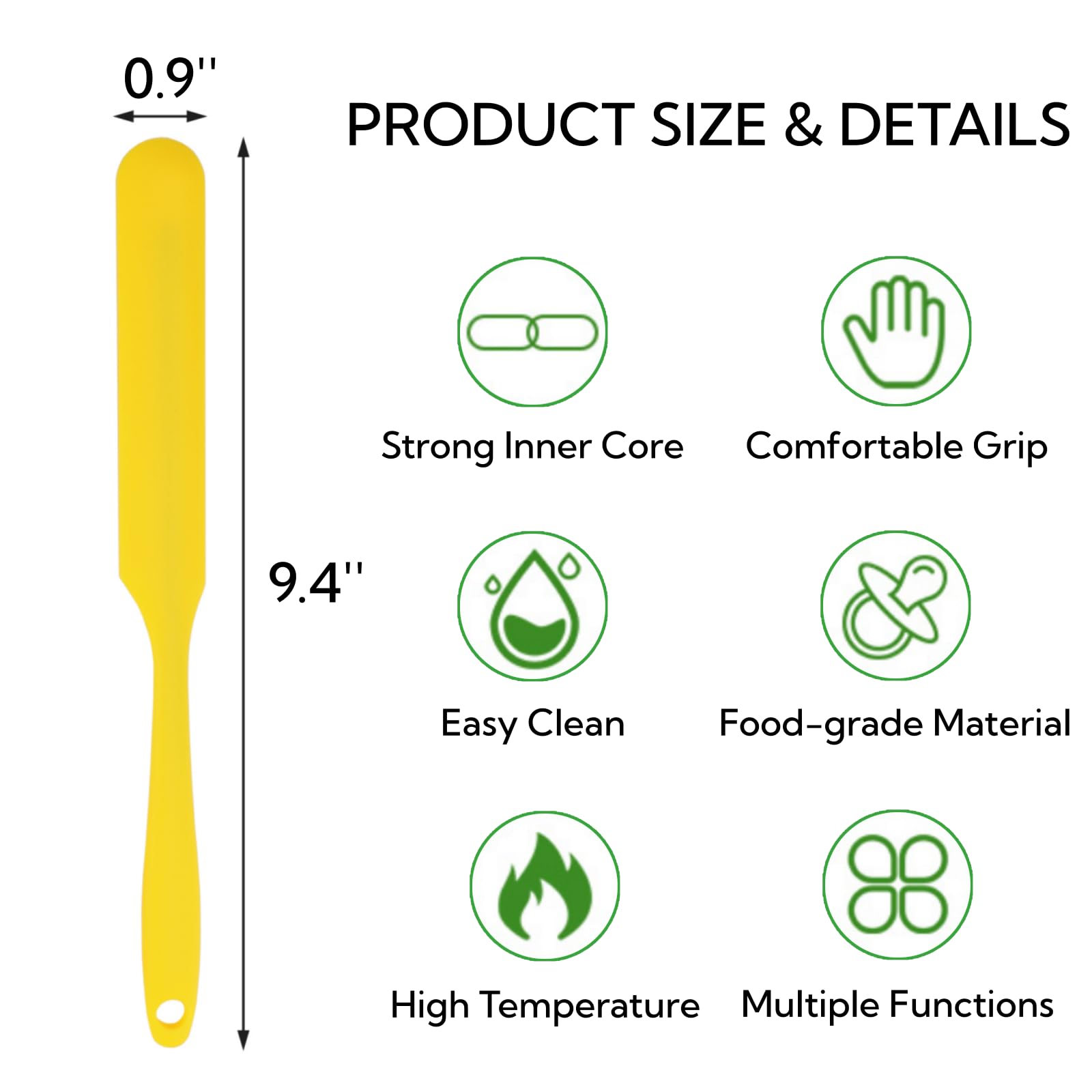 Nagpew 12 Pieces Silicone Jar Spatula, Heat-resistant Jar Scraper Bulk with Long Handle, 9.4 Inch Non-stick Cream Jam Spreader Narrow Kitchen Gadget for Butter, Cake, Blender, Dough