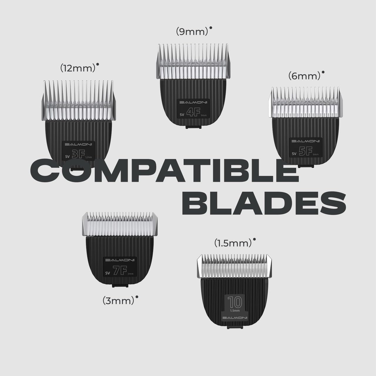 BALMONI Detachable 4F Clipper Blade Macaroon Series – 9.5mm (3/8") Cutting Length, Built-in Guide Comb Effect, Stainless Steel Edge, Not Compatible with 5-in-1 Clippers