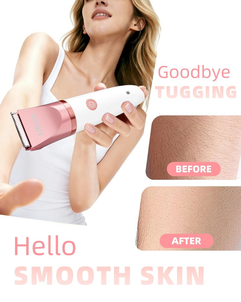 Ufree Electric Shaver - Women's Bikini Trimmer for Face & Body Hair, Wet & Dry Use, Gold