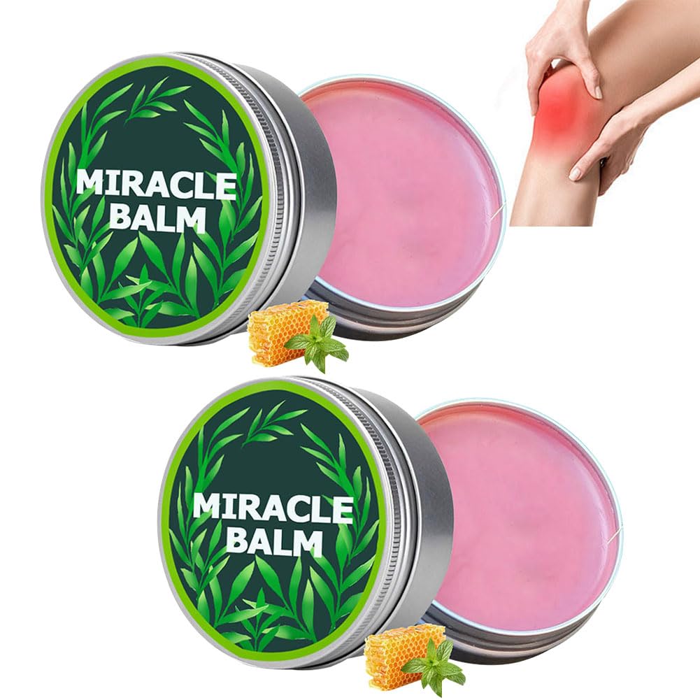Wenrny Natural Miracle Balm, Miracle Balm for Swollen Legs, Natural Ingredients, Soothing Joint Cream for Back, Hands, Feet and Body, Improves Joint Comfort, Relaxed and Comfortable (A, 2Pcs)