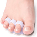 Welnove Hammer Toe Crests Straightener 4 Pcs Gel Toe Support Pads Cushion Relief for Overlapping-Curled-Hammer-Claw Toes, 3 Loop Design, White