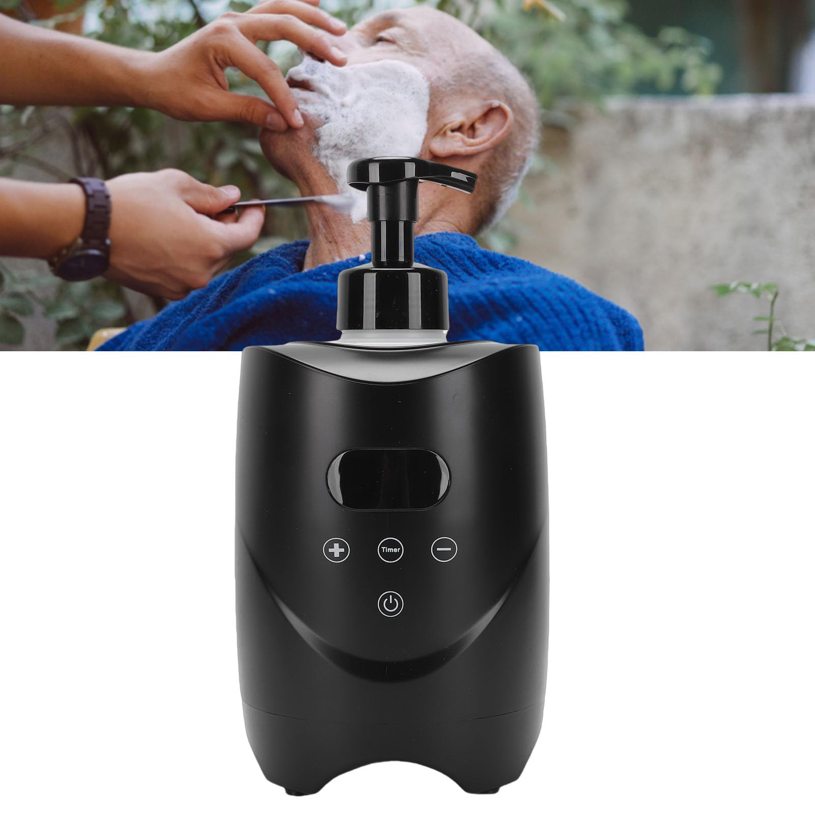 Hamwesh Hot Lather Machine, 500ml Large Capacity Lather Maker For Men Face Shaving, 86-167F Dual Temperature Display Electric Shaving Cream Warmer Machine for Home Salon Barbershop (US Plug 110V)