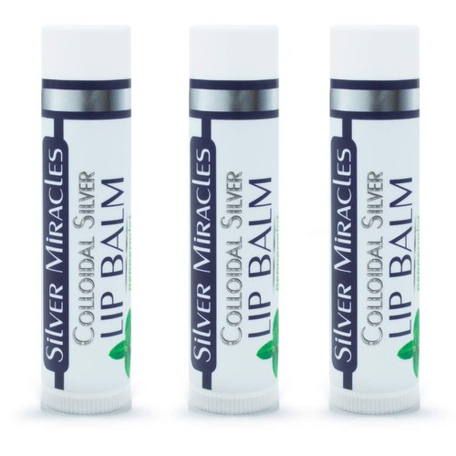 Silver Miracles Colloidal Silver Lip Balm - Nourishing Hydration - 3 Pack TUBE