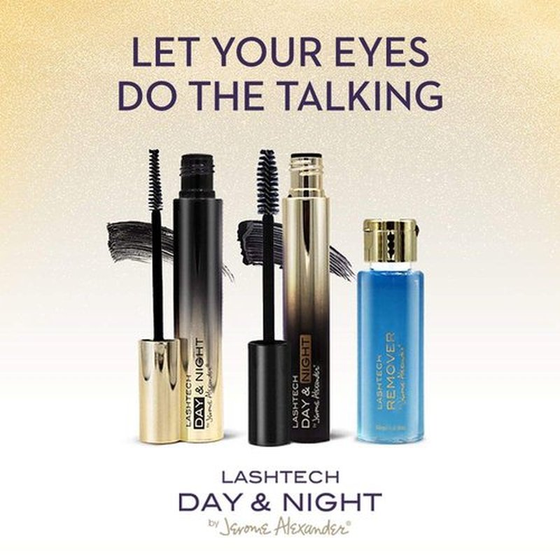 Jerome Alexander LashTech Volumizing Mascara Set - Day & Night Formula with Eye Makeup Remover, Black