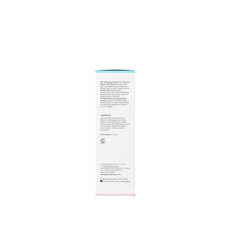Geek & Gorgeous - C-Glow - lightweight, water-like 15% Vitamin C + Ferulic acid & Vitamin E Serum, protects against environmental damage, boosts collagen & evens skin tone - all skin types, 1 oz
