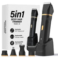 Bikini Trimmer for Women - 5 in 1 Electric Razors for Ladys Pubic Facial Nose Body Leg Hair Removal, Waterproof Electric Shaver for Women Private Area Sensitive Skin, Personal Hair Trimmer-Black