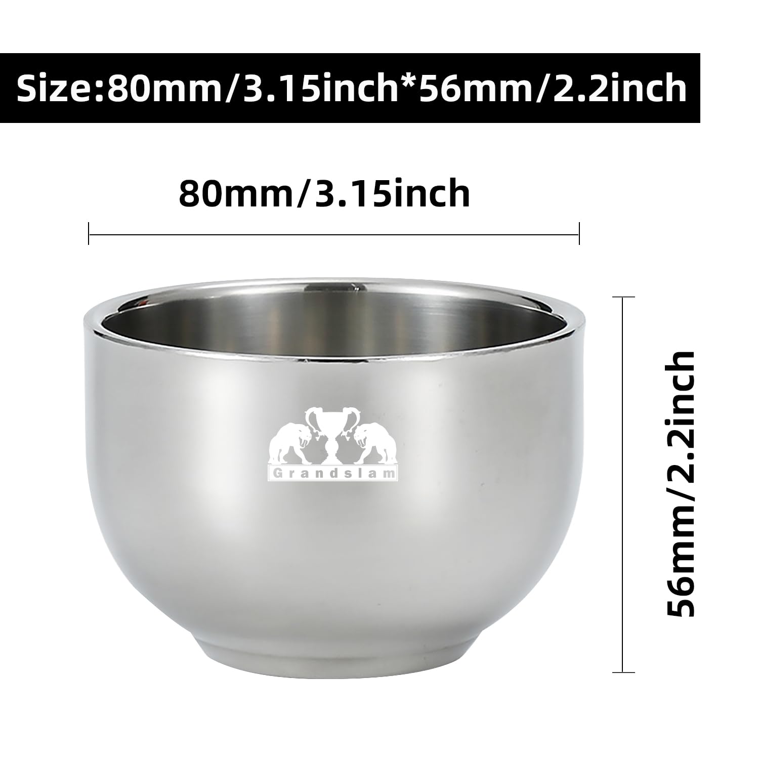 Grandslam Deluxe Shaving Kit for Men, 3 in 1 Shaving Set Includes Shaving Brush, Stainless Steel Shaving Bowl and Razor & Brush Holder, Silver Set