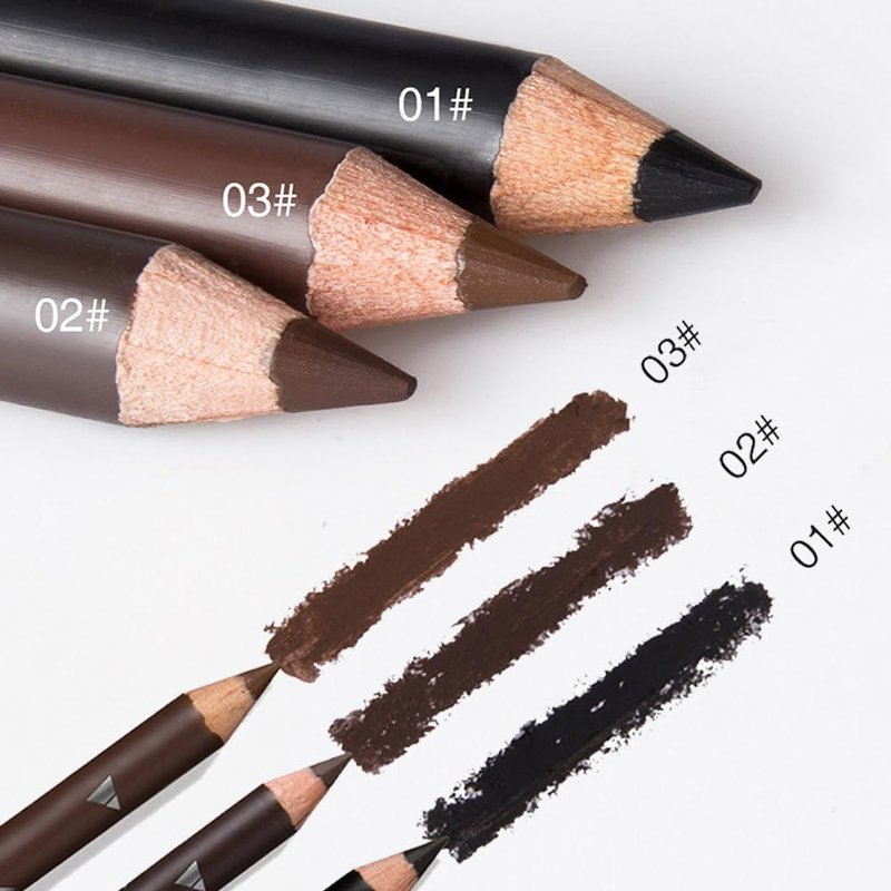 WanTuoluo Eyebrow Pencils for Women, 12Pcs Hard-Core Wooden Eye Brow Eye Liner Pen for Beginner Makeup, Waterproof & Sweat-Proof (12Pcs-Black-Eyebrow Pencils)