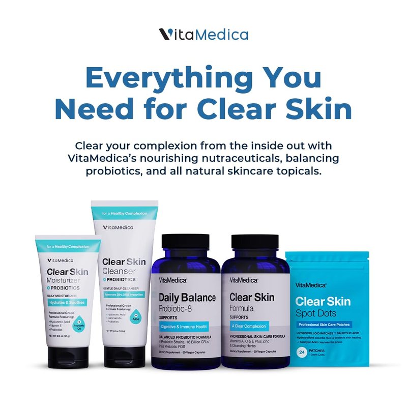 VitaMedica Clear Skin Spot Dots | Natural Blemish Spot Treatment Hydrocolloid Patches