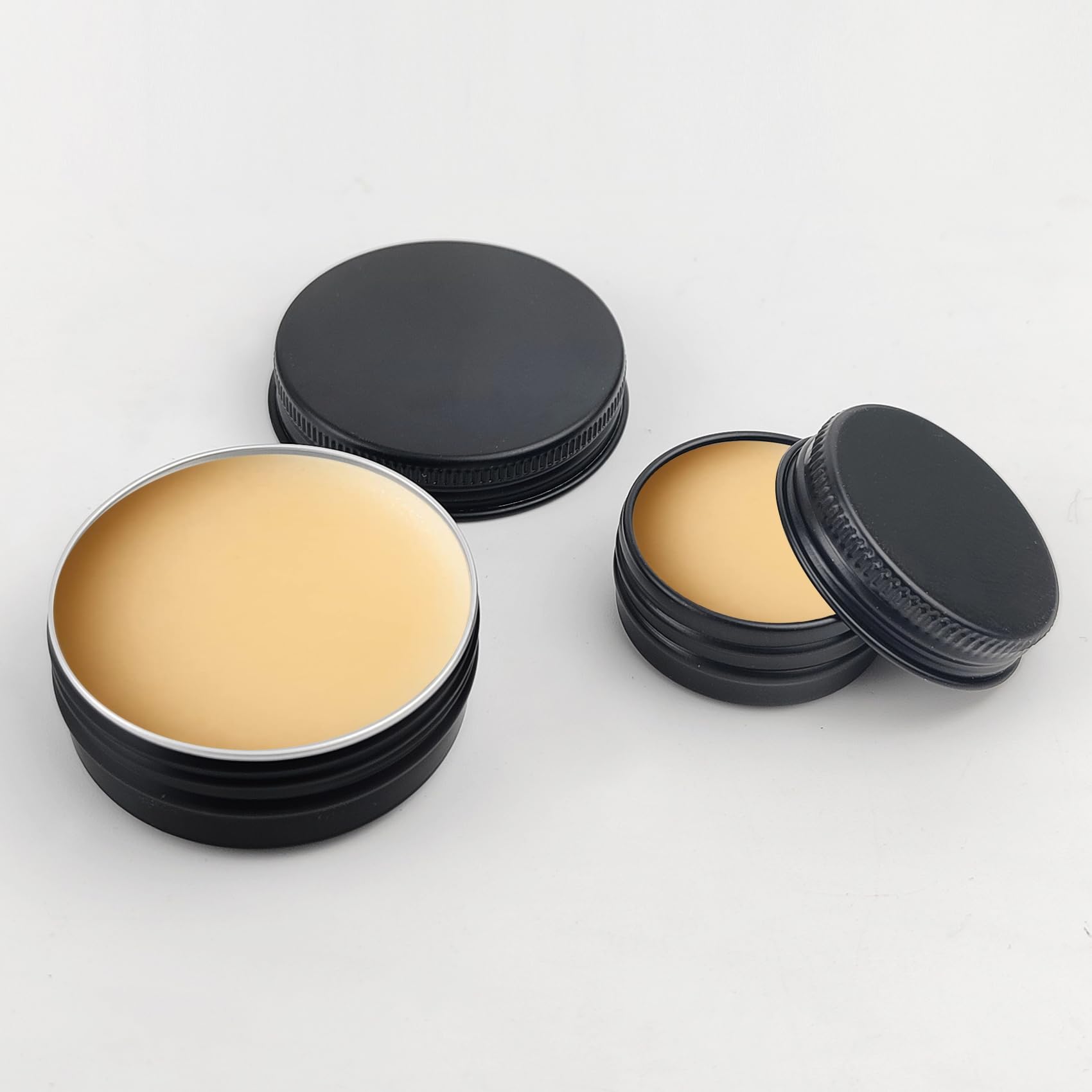 2 Pack Aluminum Tin Cans 1/2 Oz Tin Jars Containers with Screw Lids for Cosmetic Lotion Bars Candles
