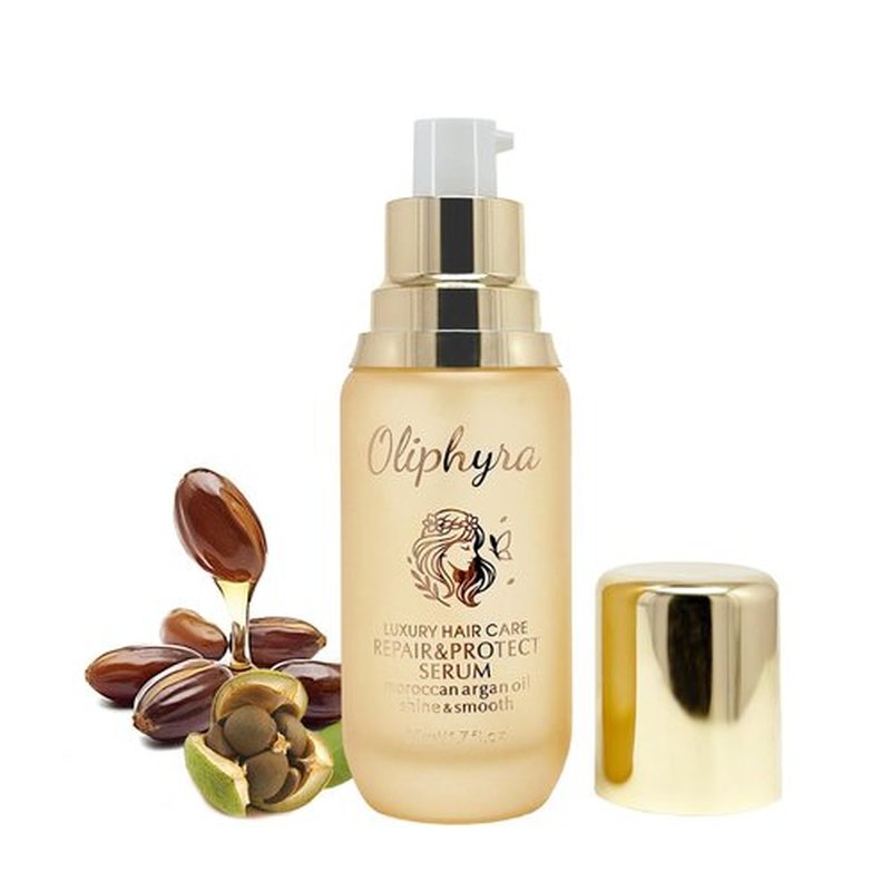 Oliphyra Hair Oil with Argan and Jojoba Seed, Weightless Hair Care Serum for Damage Repair, Frizz, Split Ends & Shine - Heat Protectant Treatment - Paraben, Phthalate & Sulfate Free - 1.7 Fl Oz