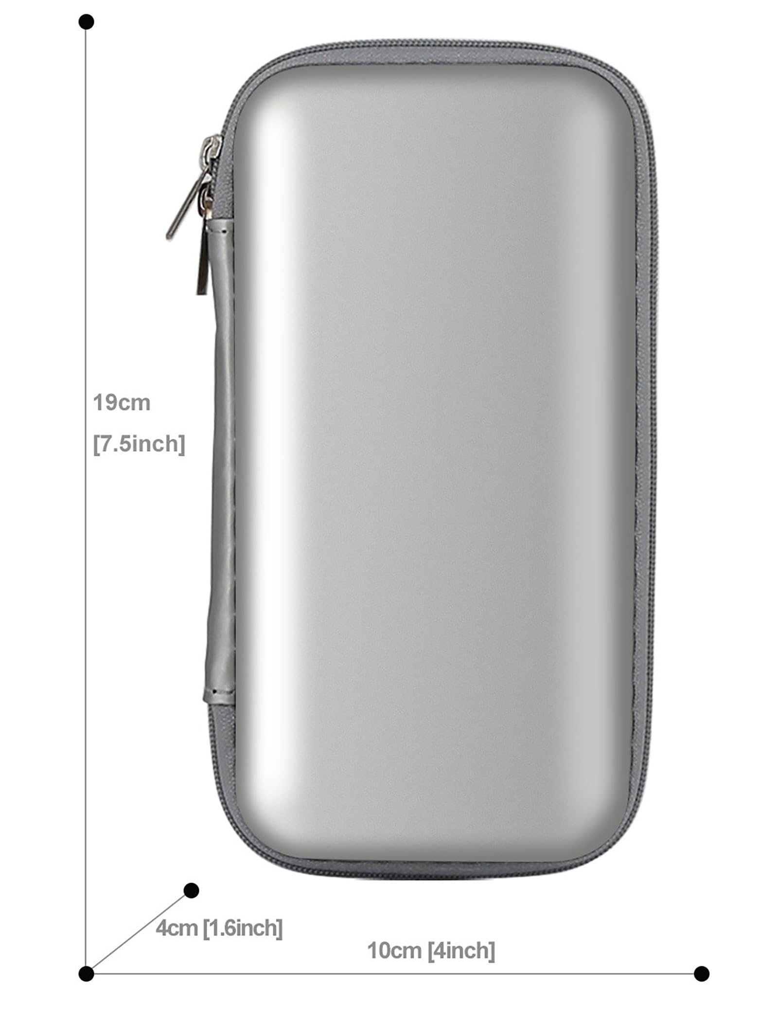 iMangoo Travel Essential Electronics Organizer Pouch Charger Case, Shockproof Dual Zipper Power Bank Cables Tech Accessories Purse, Men & Women Travel Must Have Storage Bag, 6.5x3.2x1 inch Silver