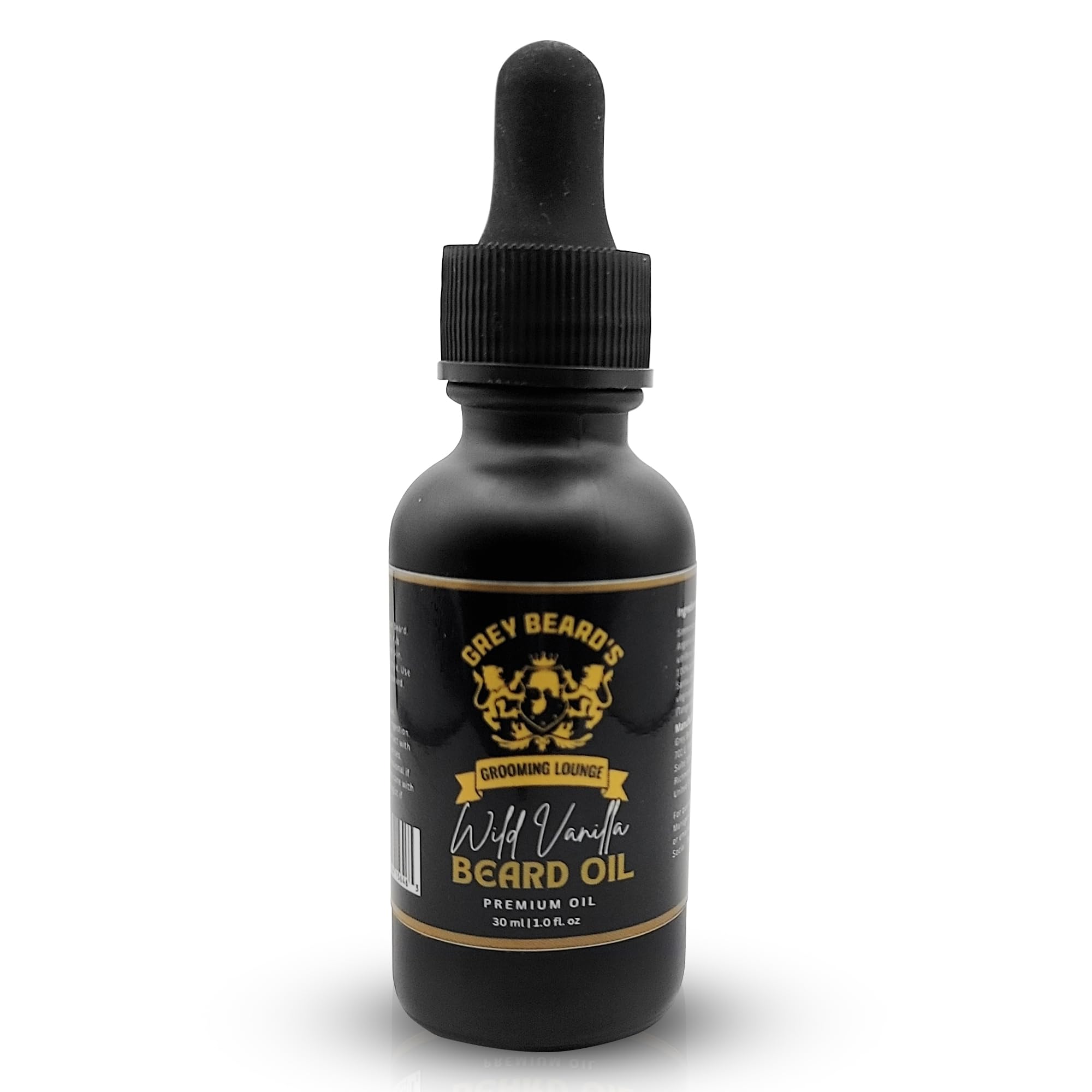 Grey Beard's Grooming Lounge Wild Vanilla Beard Oil for Men 1 fl oz - Natural Leave-In Conditioner with Jojoba Argan and Grapeseed Oils