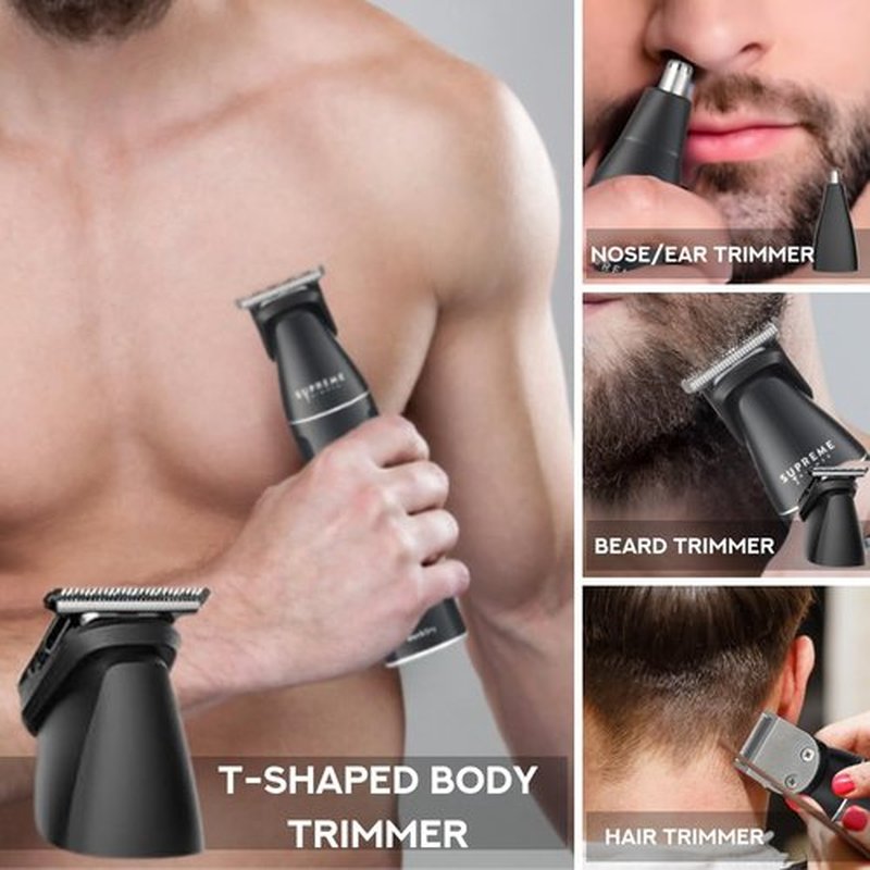 Supreme Trimmer - All-in-One Waterproof Multigroomer for Men | Rechargeable Beard, Body & Nose Hair Kit | SMG3030