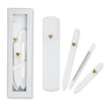 Bona Fide Beauty Nail Kit - Handmade Czech Glass | 4PC Gift Set for Teen Girls - Clear Color Essentials