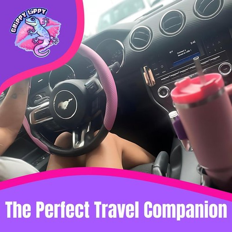 Grippy Lippy Lip Balm Holder - 2 Pack Durable Silicone Organizer with Adhesive Backing | Compatible with Chapstick, Tumbler, Car & Phone Storage | Stylish Moon & Dune Colors