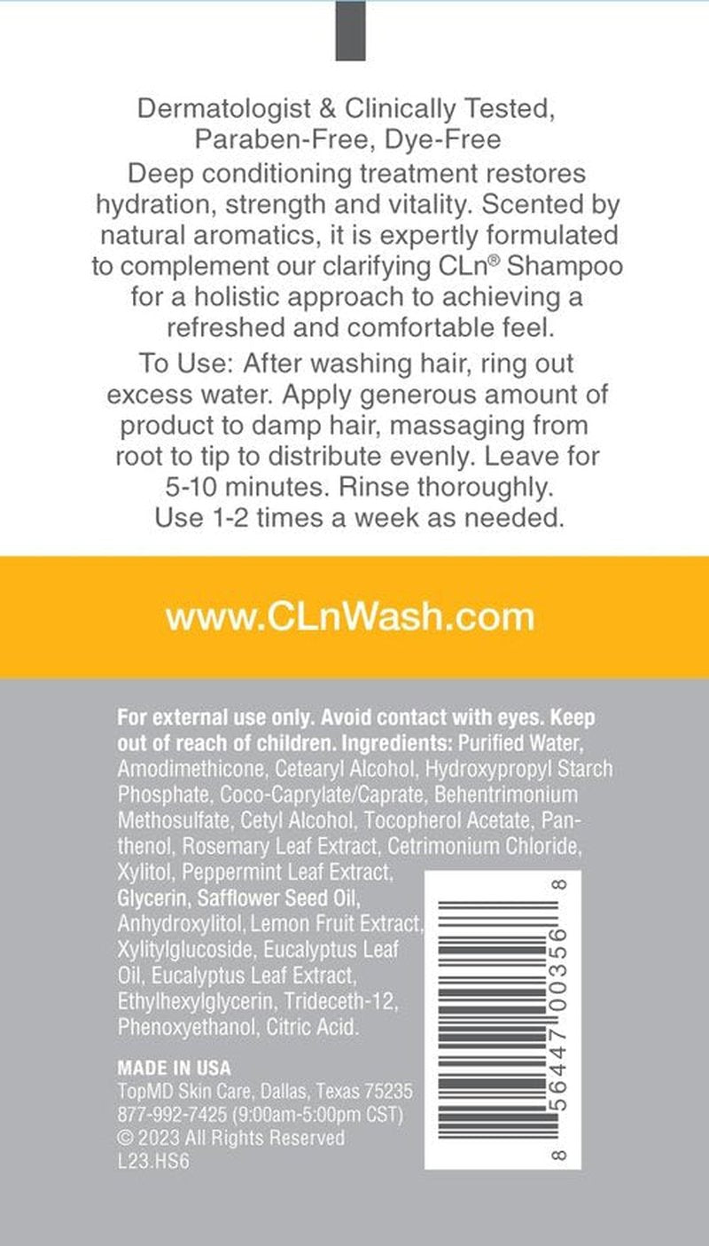 CLn® Hair & Scalp Mask Conditioner - Deep Hydration for Dry & Damaged Hair, Eucalyptus Scent, 6 fl. oz.