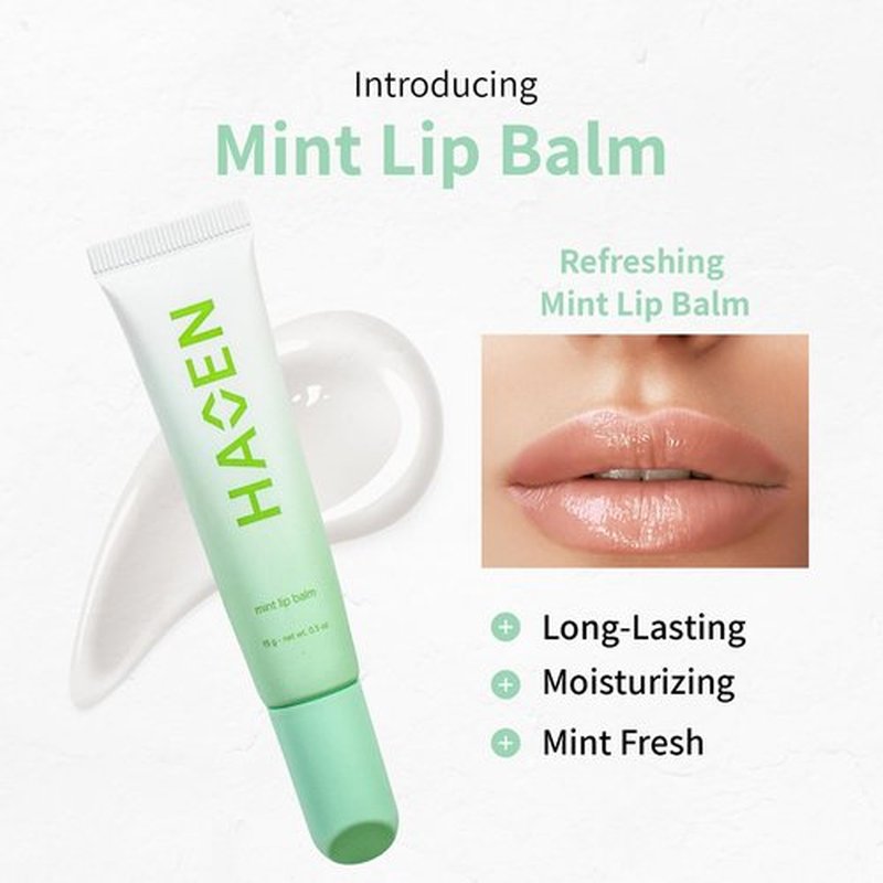 Mint Lip Balm - Refreshing & Hydrating | Organic Beeswax, Coconut Oil & Peppermint Oil | Paraben-Free Moisturizer for Dry Lips