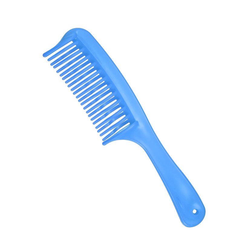 VOCOSTE Detangling Hair Comb, Double Row Tooth Hair Comb Hairdressing Styling Tool for Curly Hair, Blue, 7.87"x1.77"